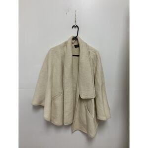 Vintage Mon Repos Poncho Womens OS Cream Alpaca Knit Cape Peru Tassel 70s 80s